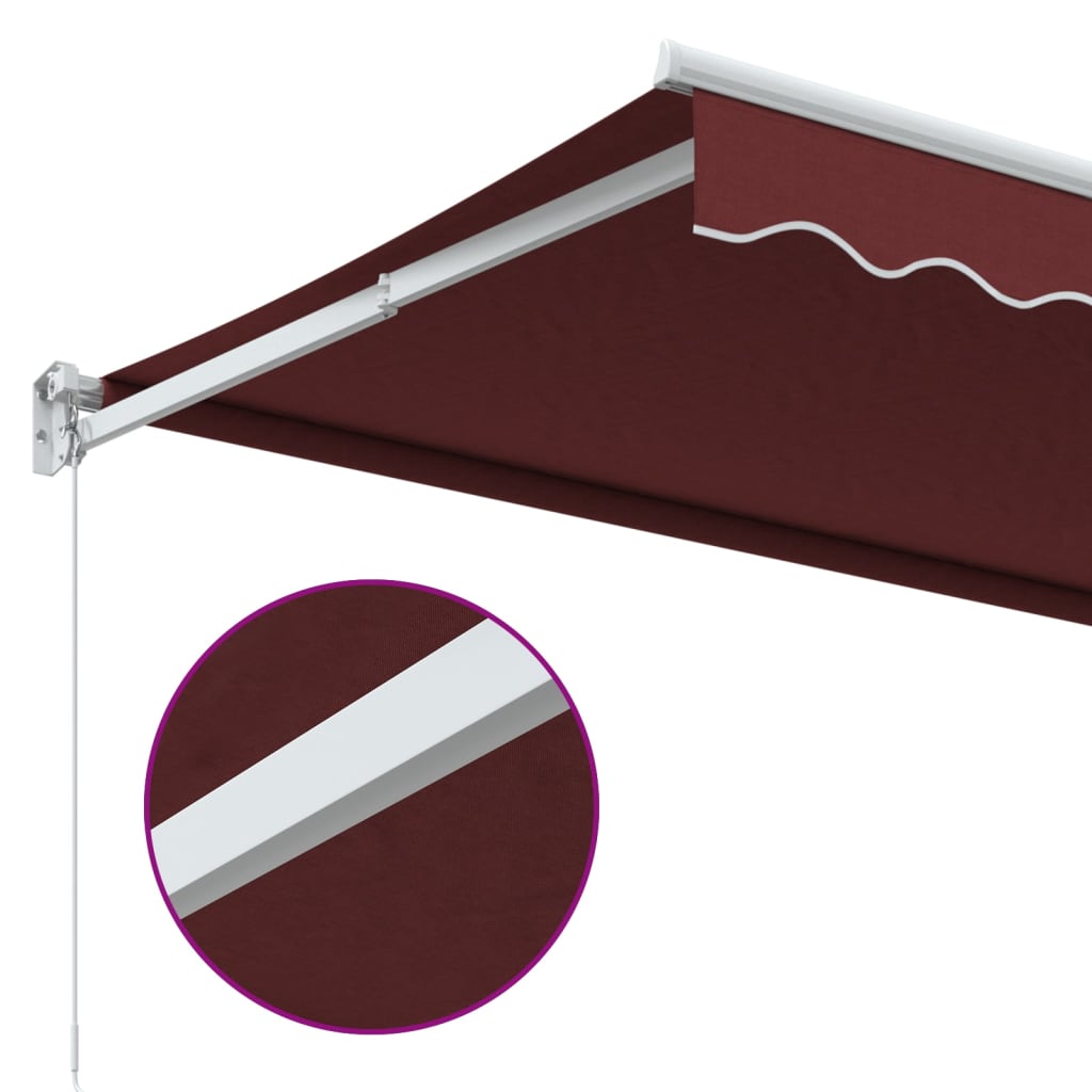 Manually retractable awning, burgundy, 350x250cm