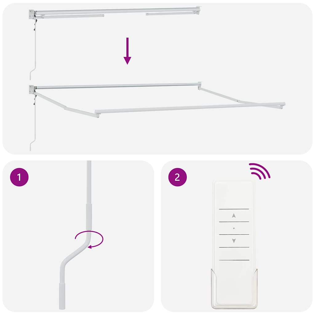 Retractable automatic awning, burgundy, 300x250cm