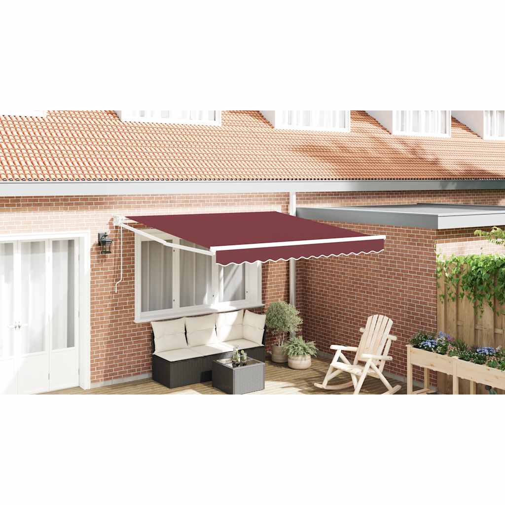Retractable automatic awning, burgundy, 300x250cm