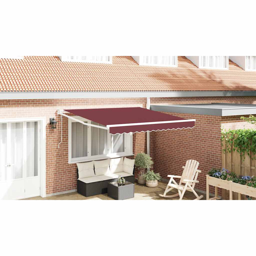 Retractable automatic awning, burgundy, 300x250cm