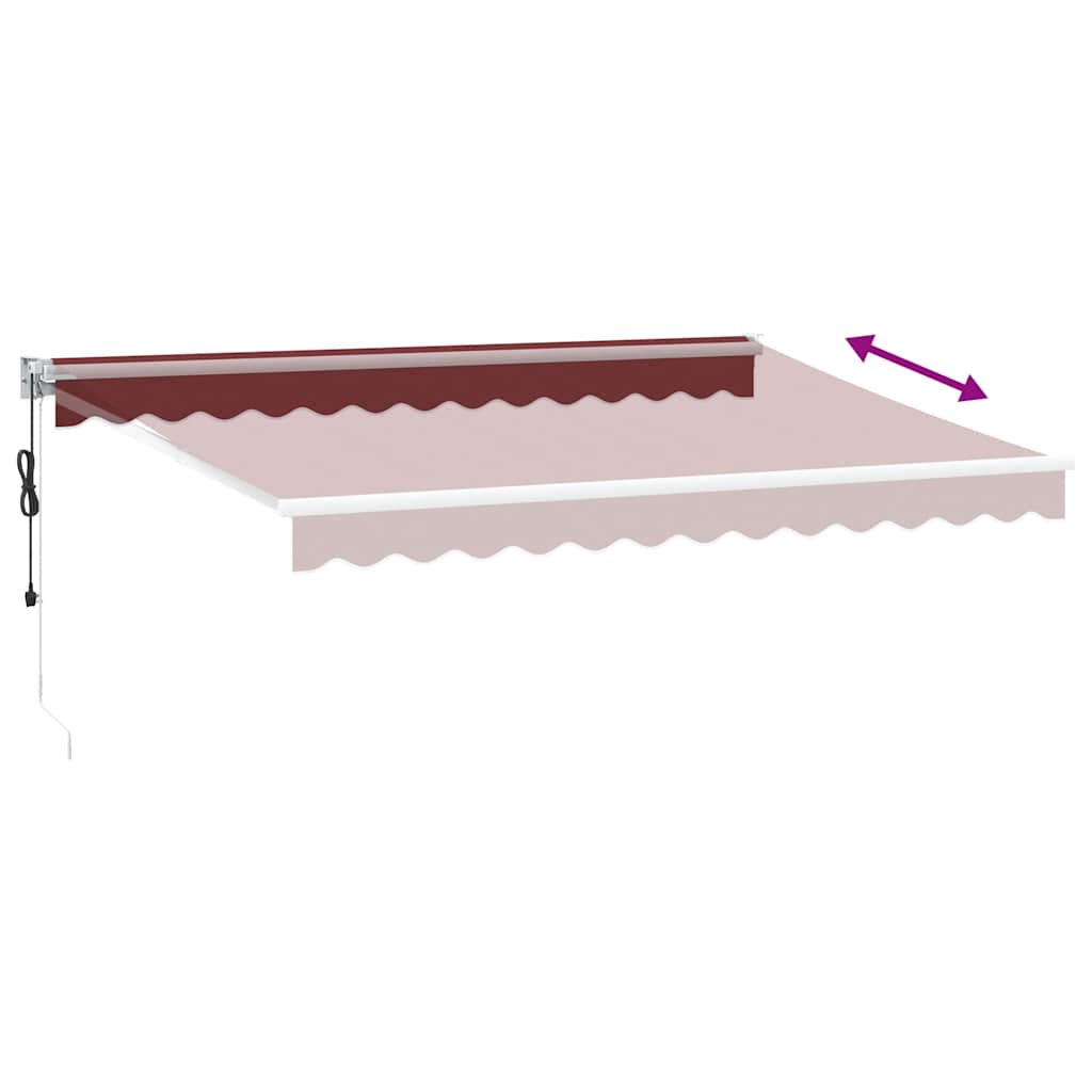 Automātiska izvelkama markīze, bordo krāsā, 350x250cm