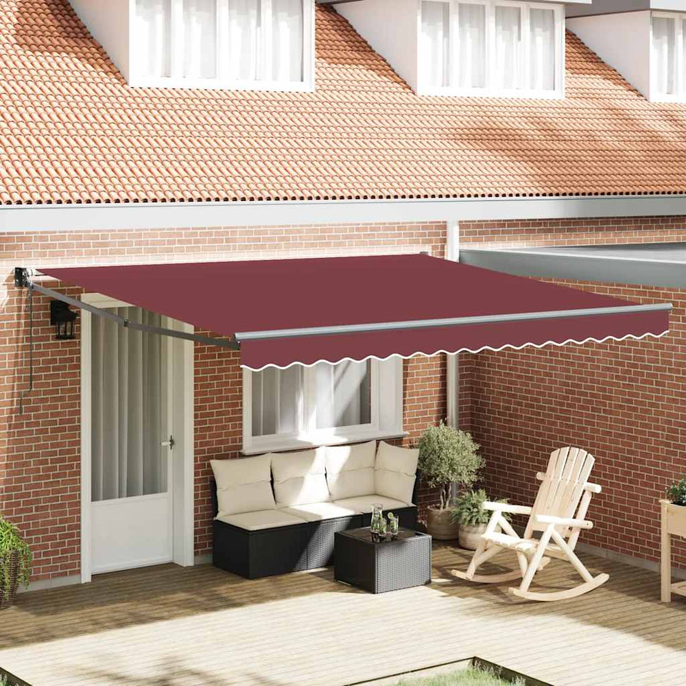 Automatic retractable awning, burgundy, 400x300cm