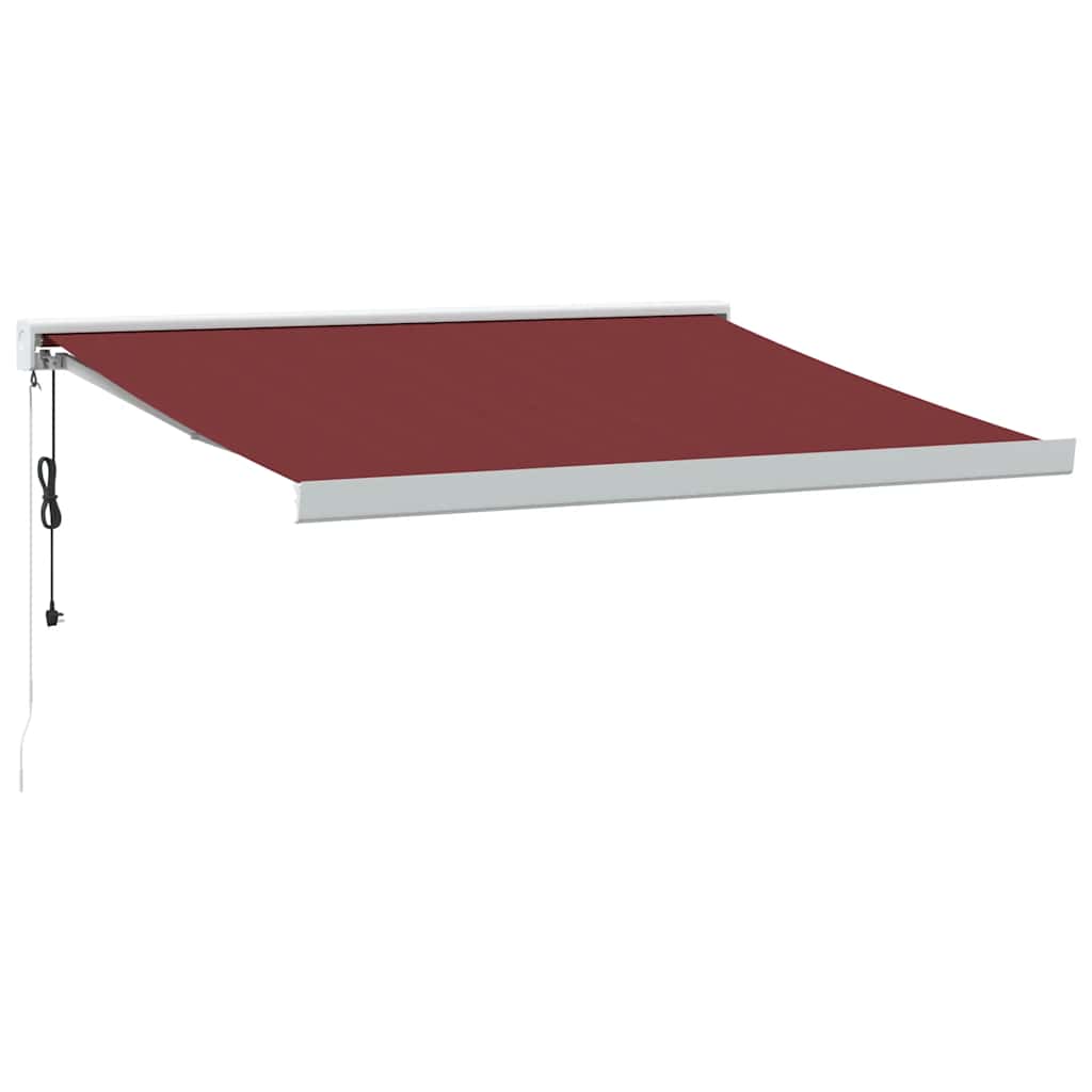 Automatic retractable awning, burgundy, 350x250cm