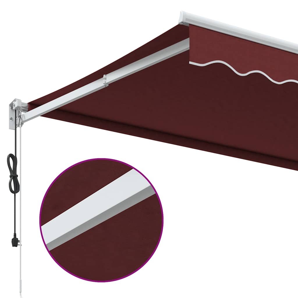 Automatic retractable awning, burgundy, 350x250cm