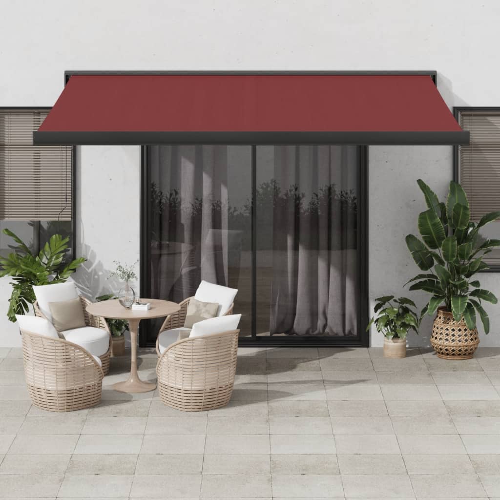 Automatinė ištraukiama markizė, bordo spalvos, 450x300cm