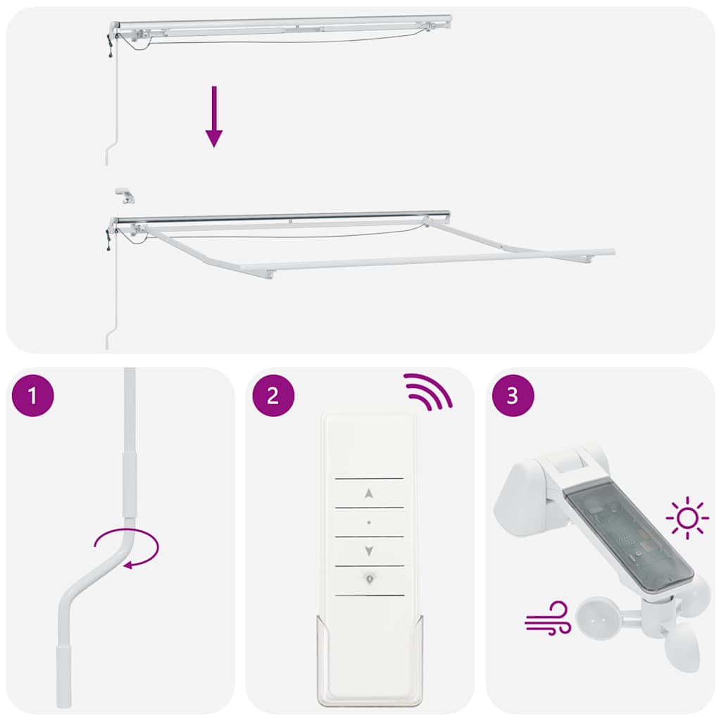Automatinė ištraukiama markizė su LED, ruda, 300x250cm
