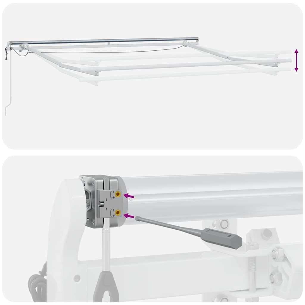 Automatinė ištraukiama markizė su LED, ruda, 300x250cm