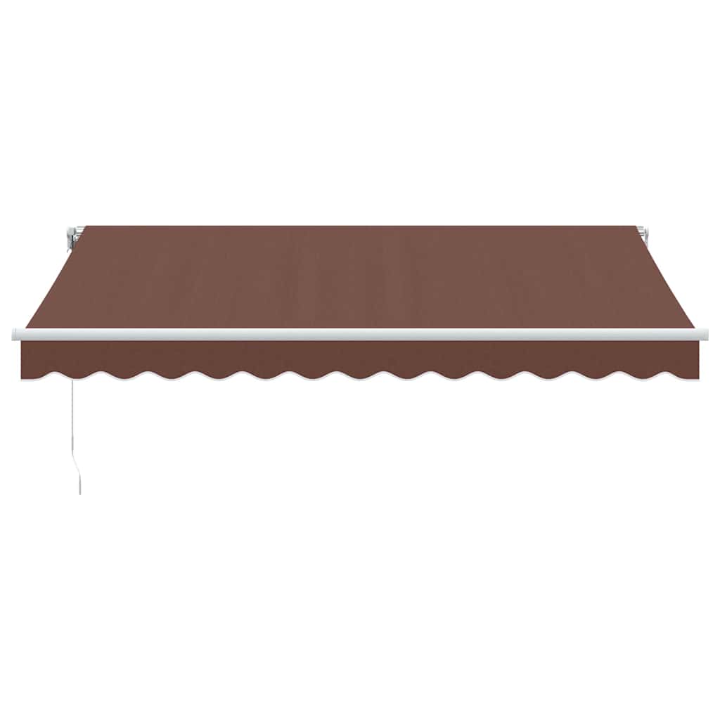 Manual Retractable Awning with LED, Brown, 350x250 cm
