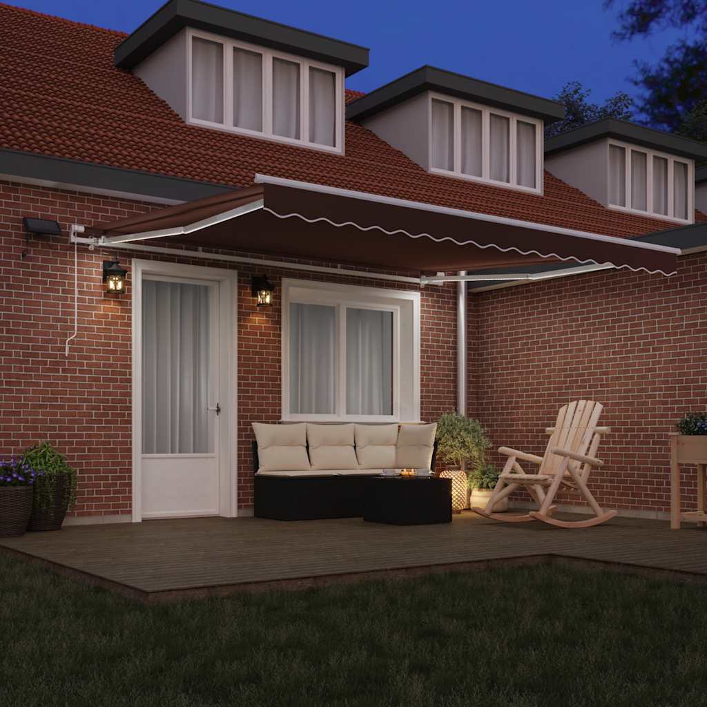 Manually retractable awning, brown, 400x300cm