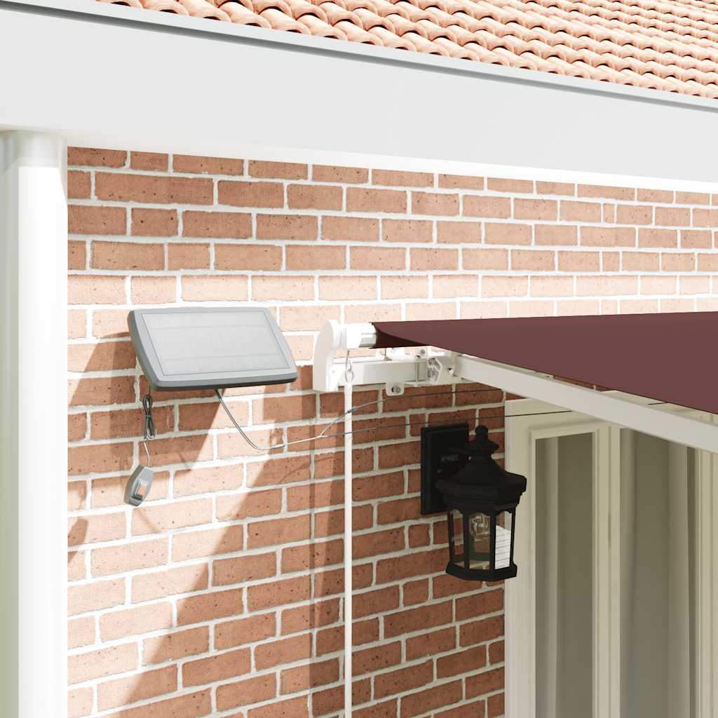 Manually retractable awning, brown, 600x300cm