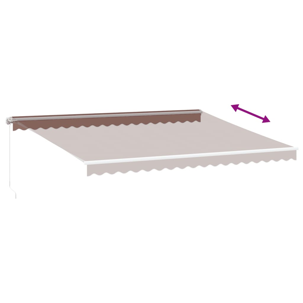 Manually retractable awning, brown, 450x350cm