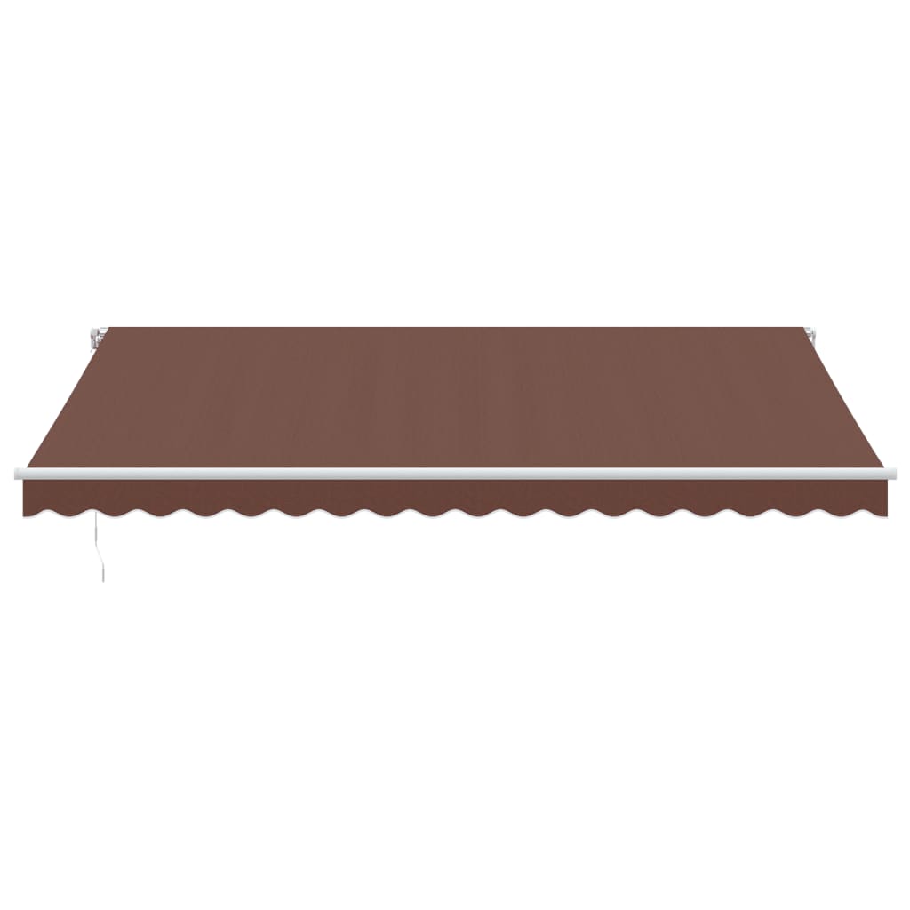 Manual retractable awning with LED, brown, 450x350cm