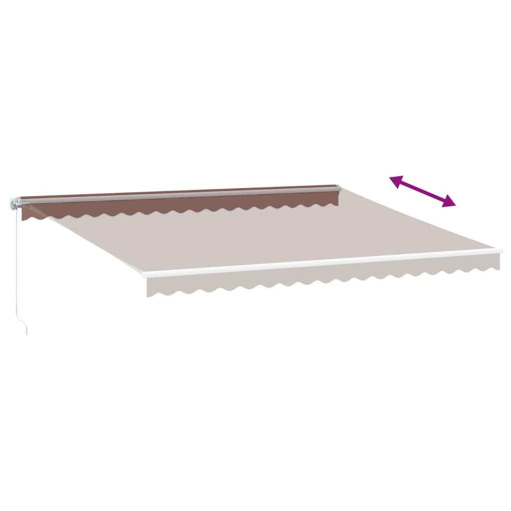 Manual retractable awning with LED, brown, 450x350cm