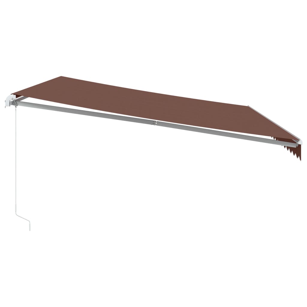 Manuāli izvelkama nojume ar LED, brūna, 500x350cm
