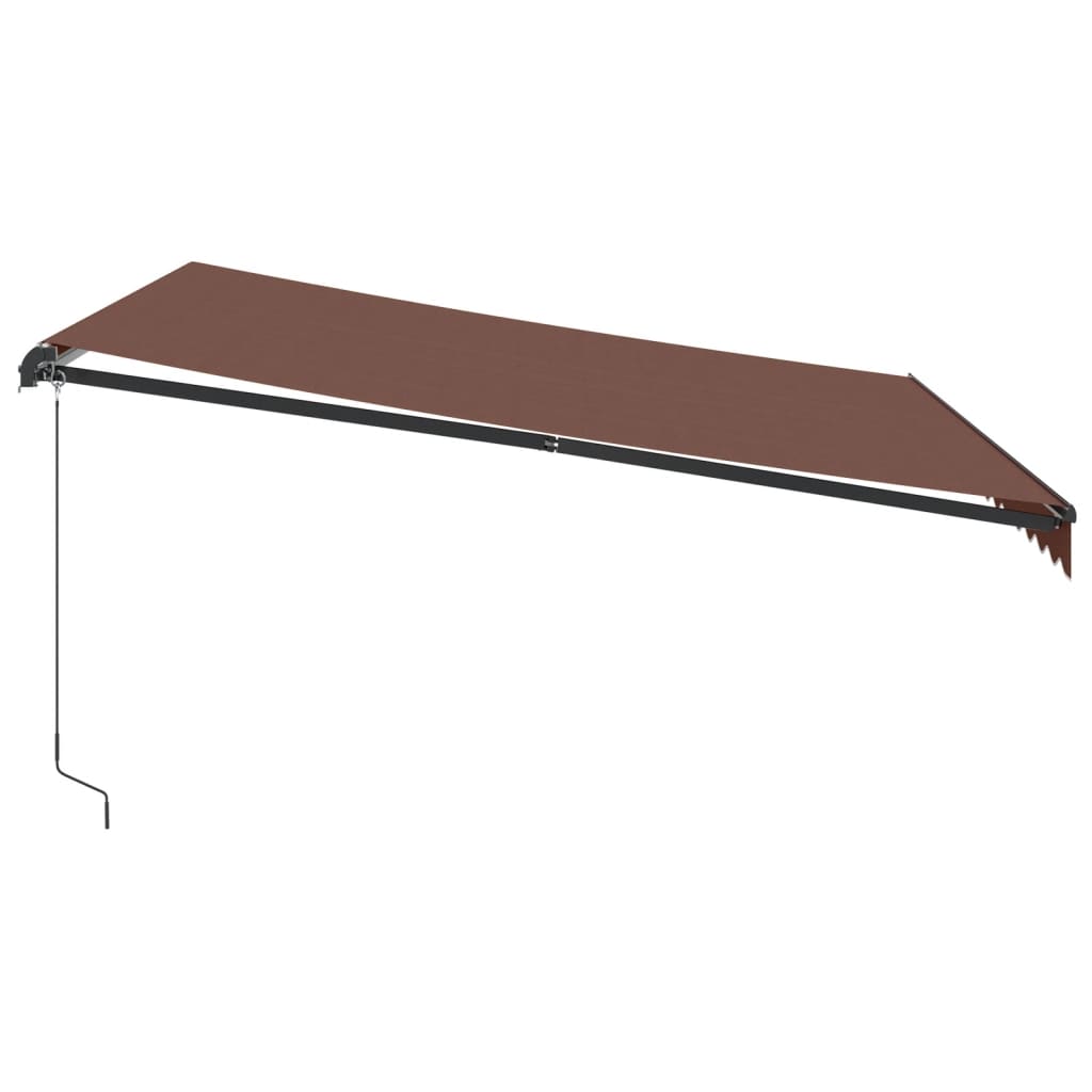 Manuāli izvelkama markīze ar LED, brūna, 400x350cm