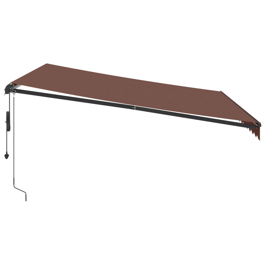 Automātiska ievelkama nojume ar LED, brūna, 400x350cm