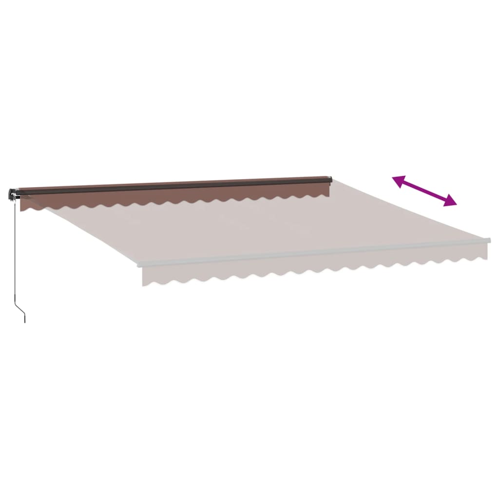 Manually retractable awning, brown, 450x350cm