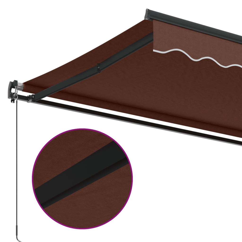 Manually retractable awning, brown, 450x350cm