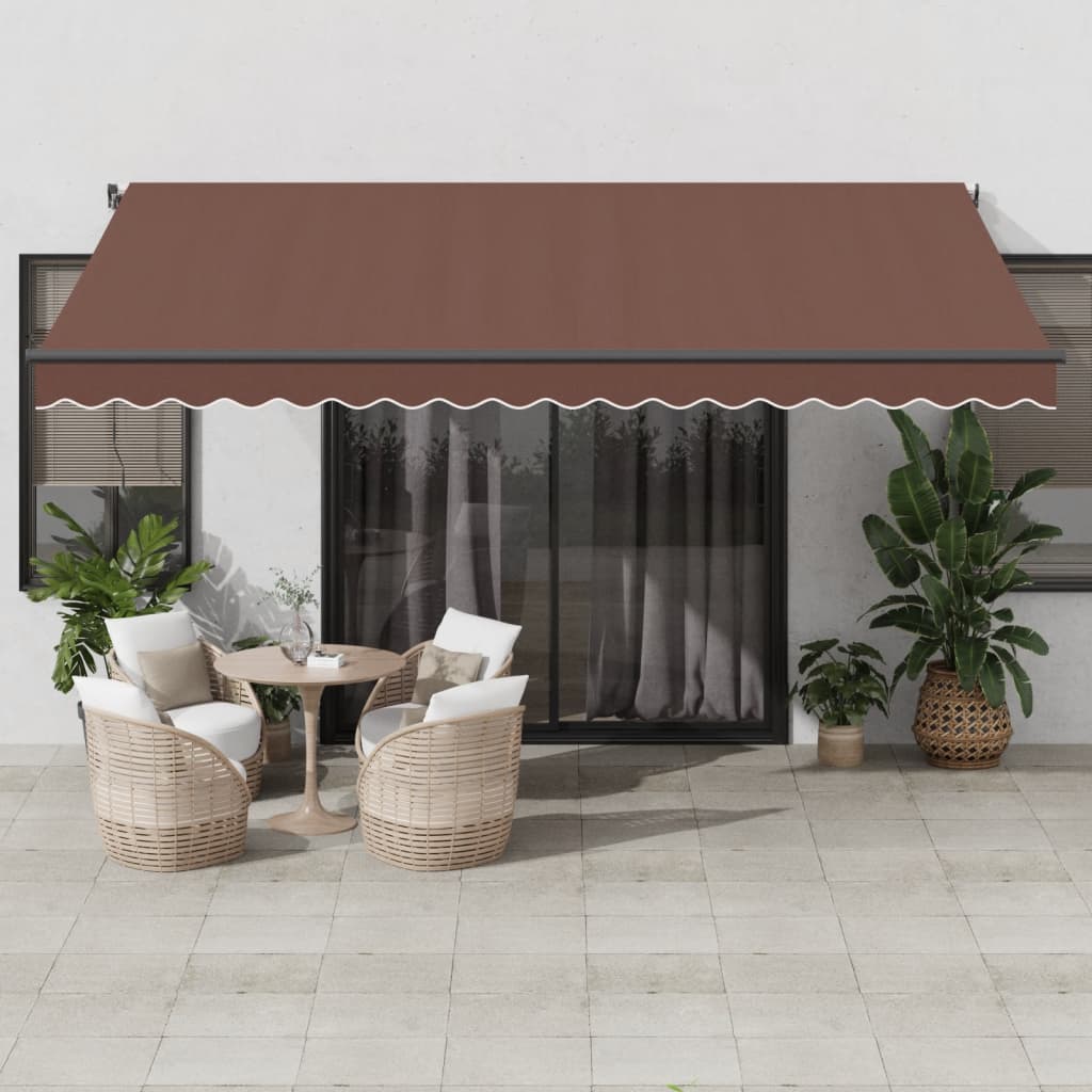 Manually retractable awning, brown, 450x350cm