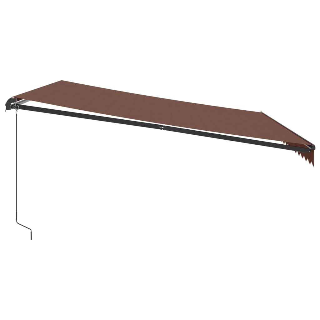 Manuāli izvelkama markīze ar LED, brūna, 450x350cm
