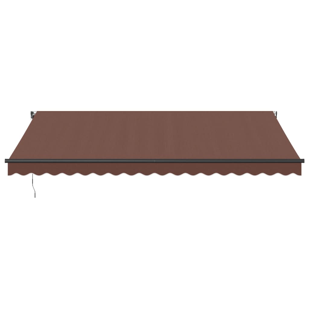 Automatinė ištraukiama markizė su LED, rudos spalvos, 450x350cm