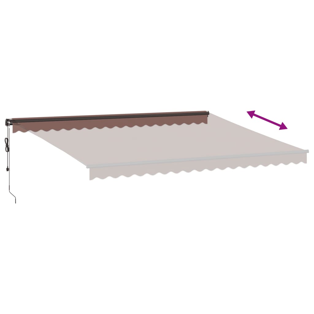 Automatinė ištraukiama markizė su LED, rudos spalvos, 450x350cm