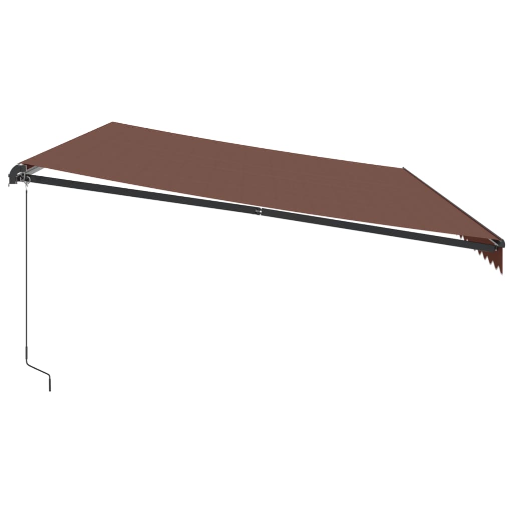 Manually Retractable Awning with LED, Brown, 600x350cm