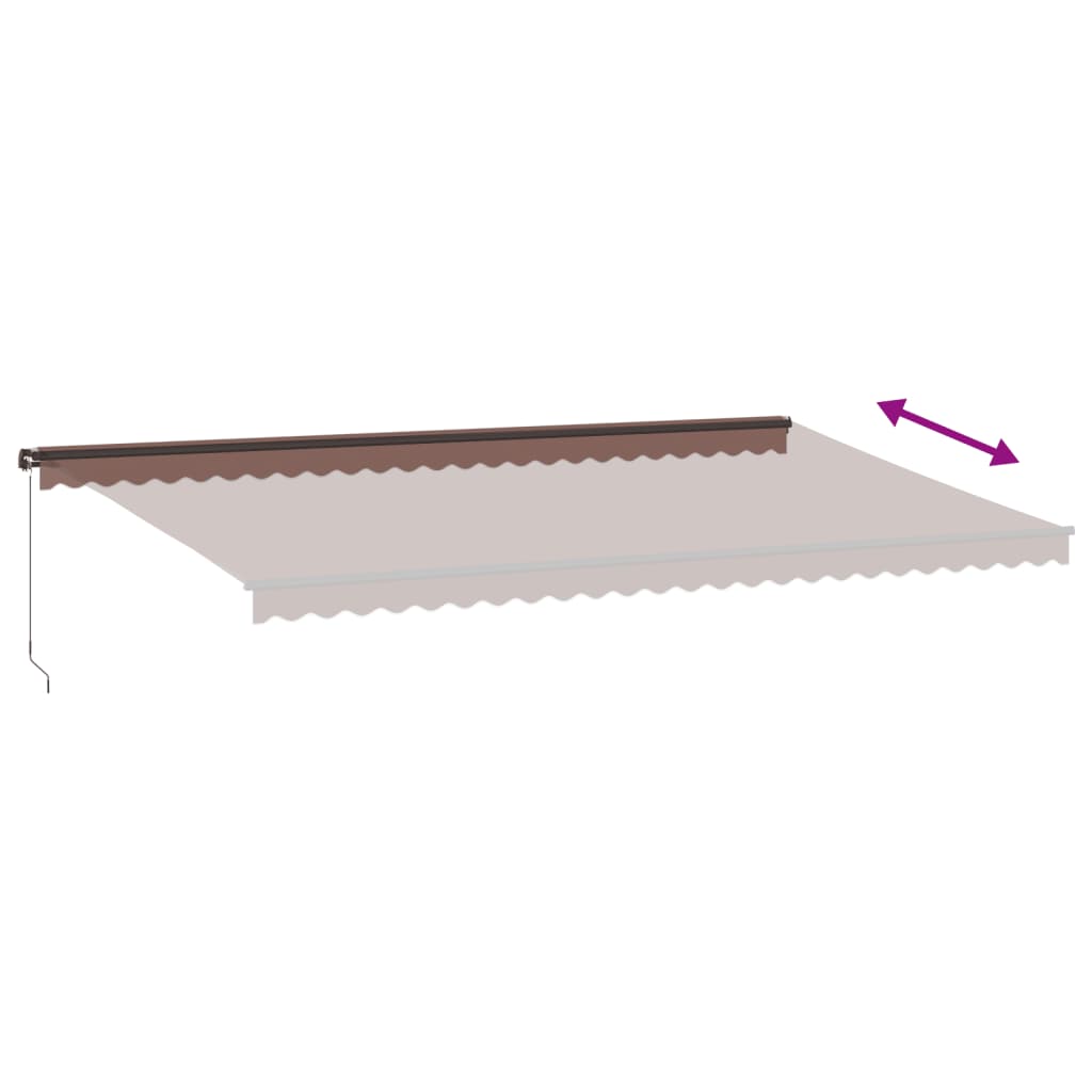 Manually Retractable Awning with LED, Brown, 600x350cm