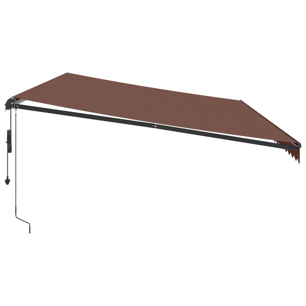 Automātiskā izvelkamā nojume ar LED, brūnā krāsā, 600x350cm