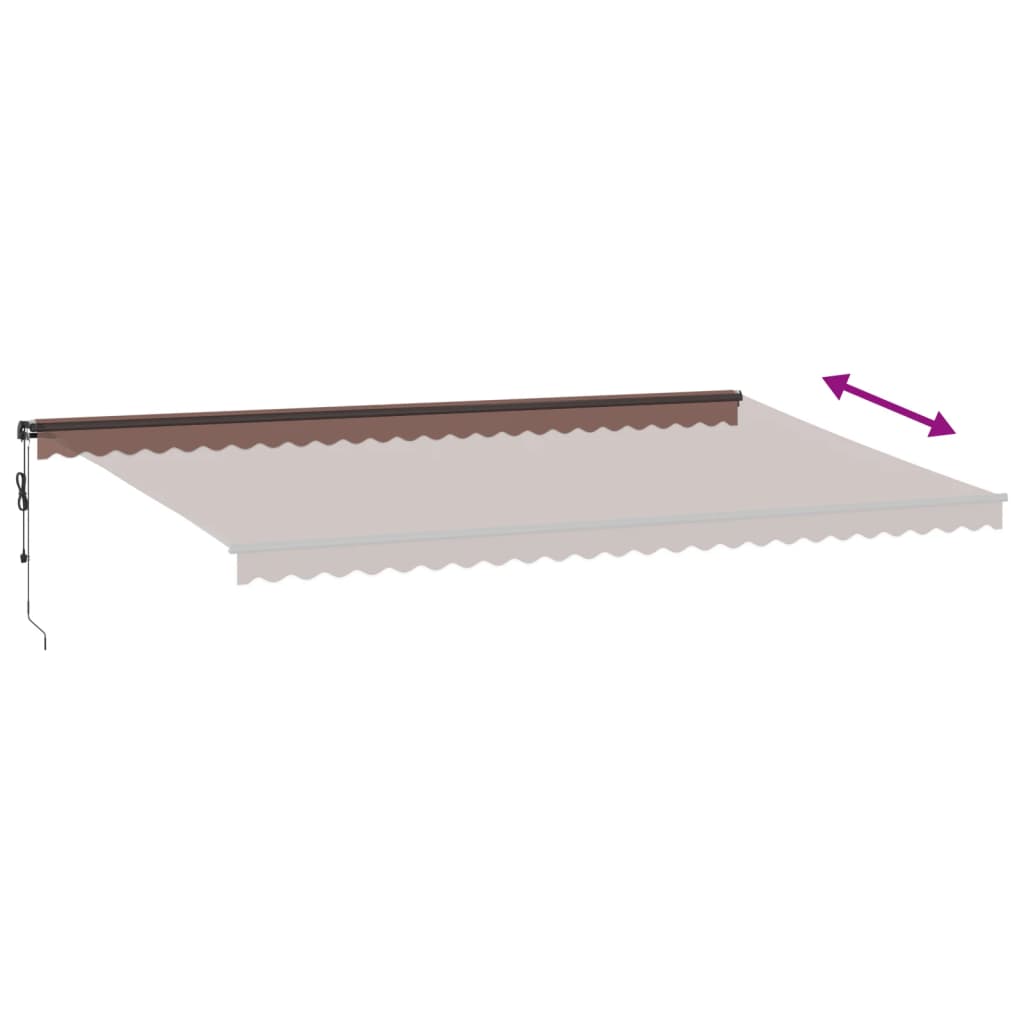 Automātiskā izvelkamā nojume ar LED, brūnā krāsā, 600x350cm