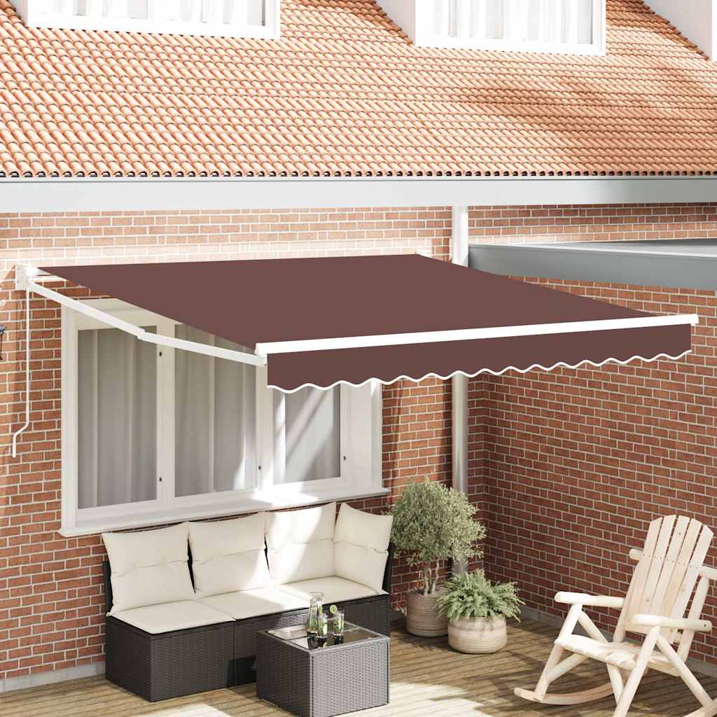 Manually retractable awning, brown, 300x250cm