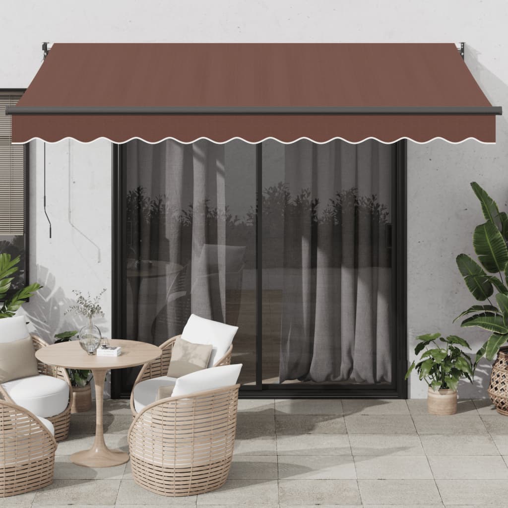 Manual pull-out awning, brown, 350x250cm