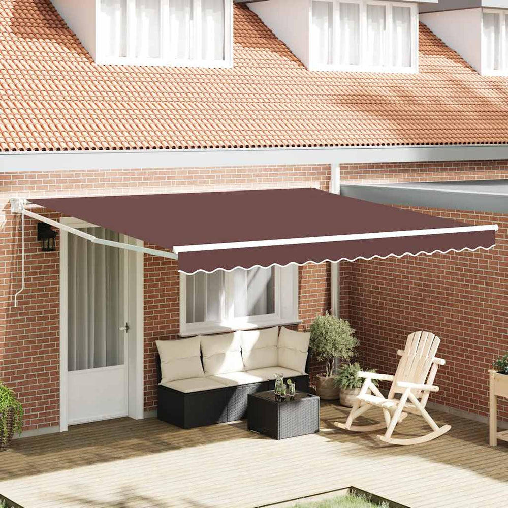 Automatic retractable awning, brown, 400x300cm