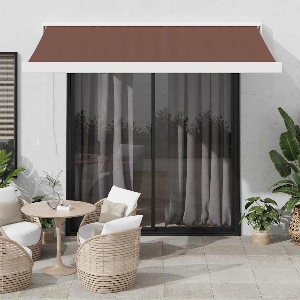 Manual pull-out awning, brown, 350x250cm