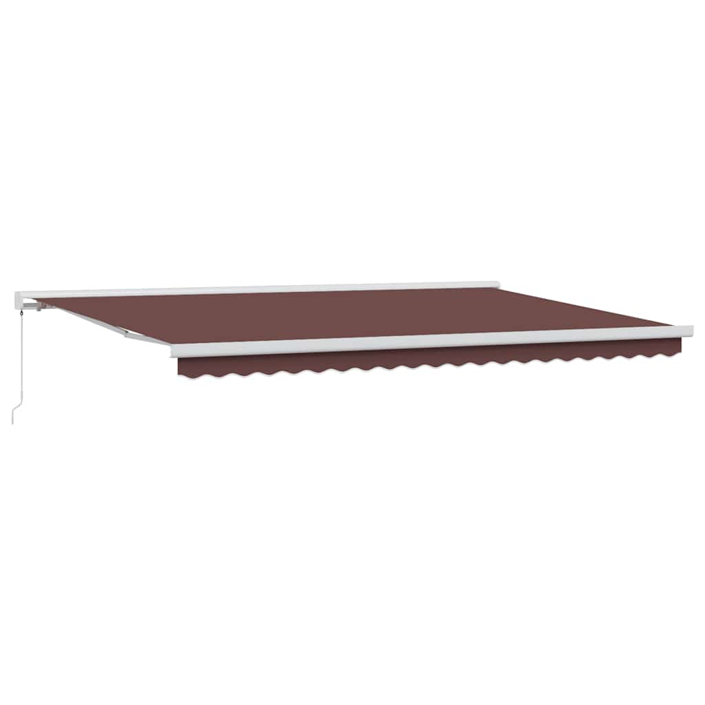 Manually retractable awning, brown, 500x300cm