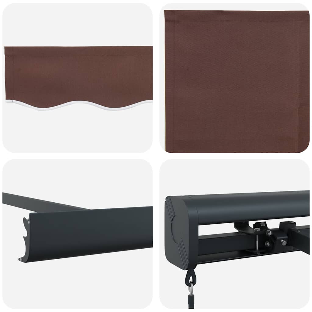 Manually retractable awning, brown, 300x250cm