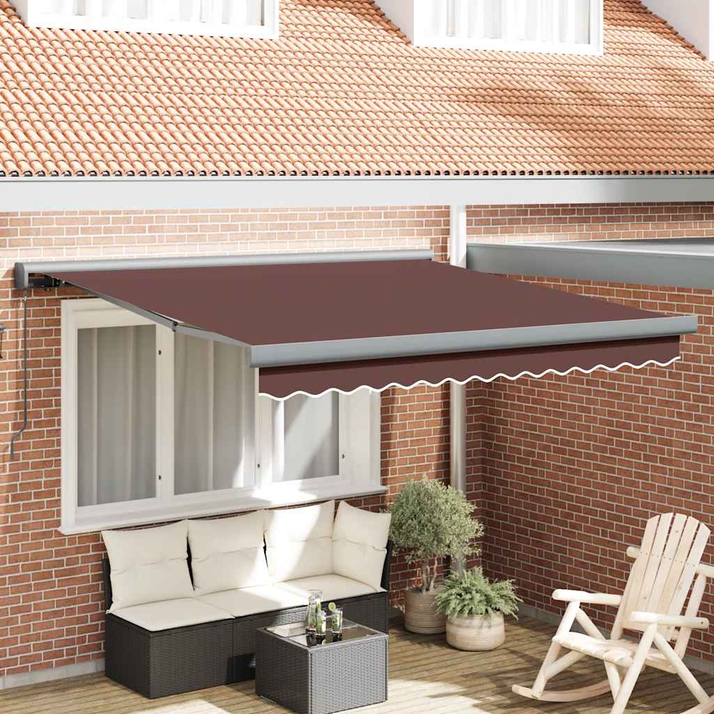 Manually retractable awning, brown, 300x250cm