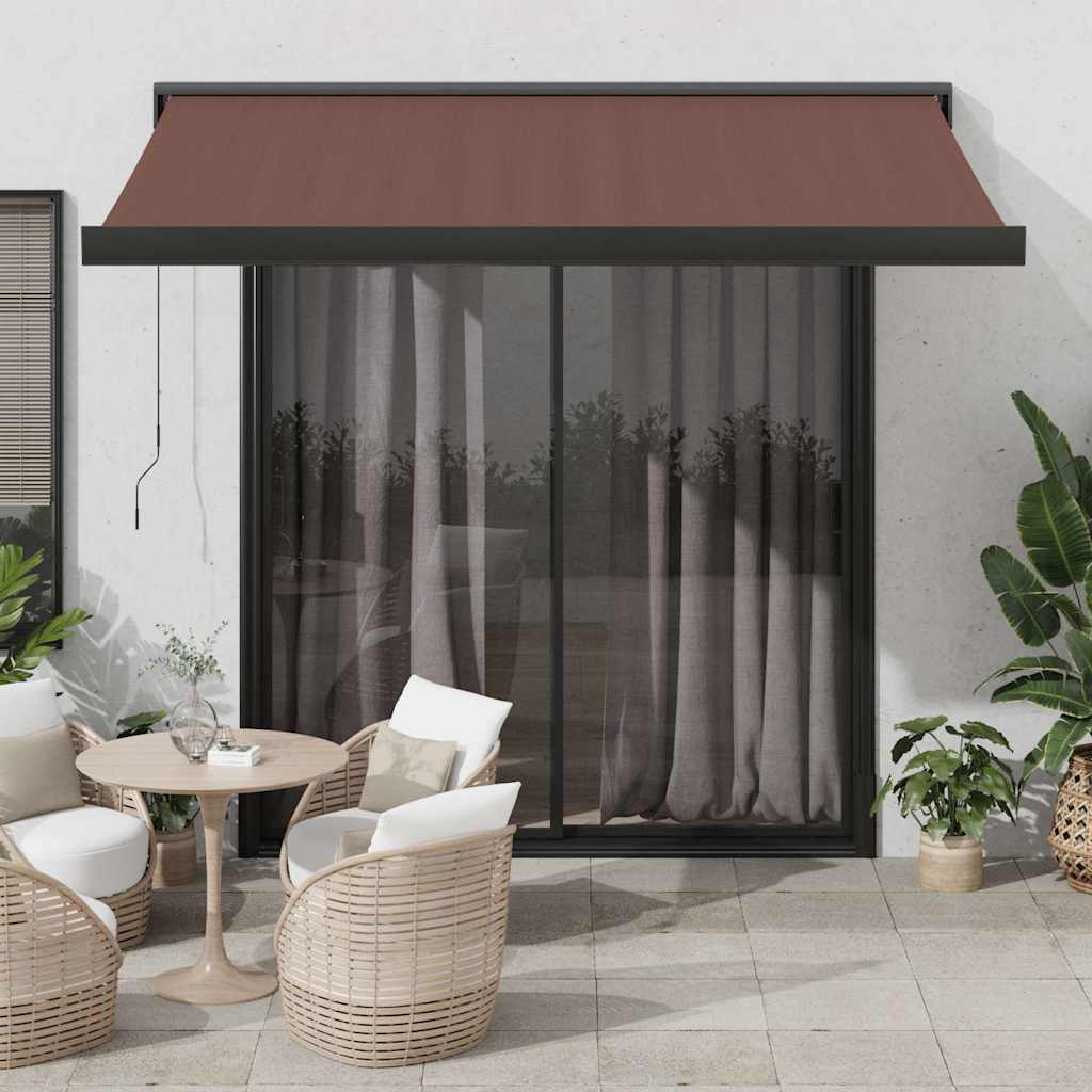 Manual pull-out awning, brown, 350x250cm