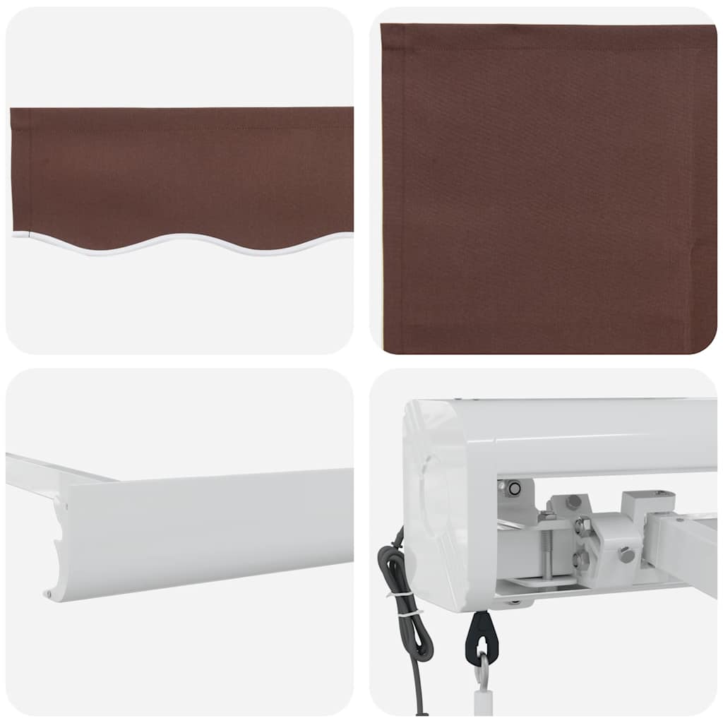 Automatic retractable awning, brown, 500x300cm