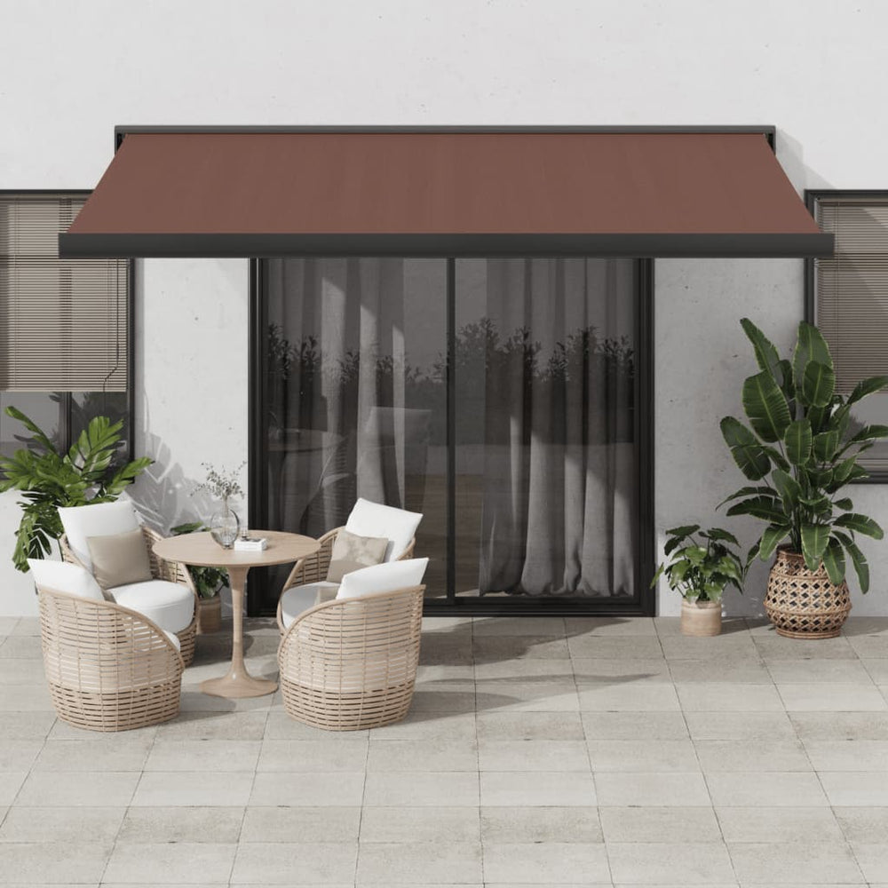 Automatic retractable awning, brown, 450x300cm