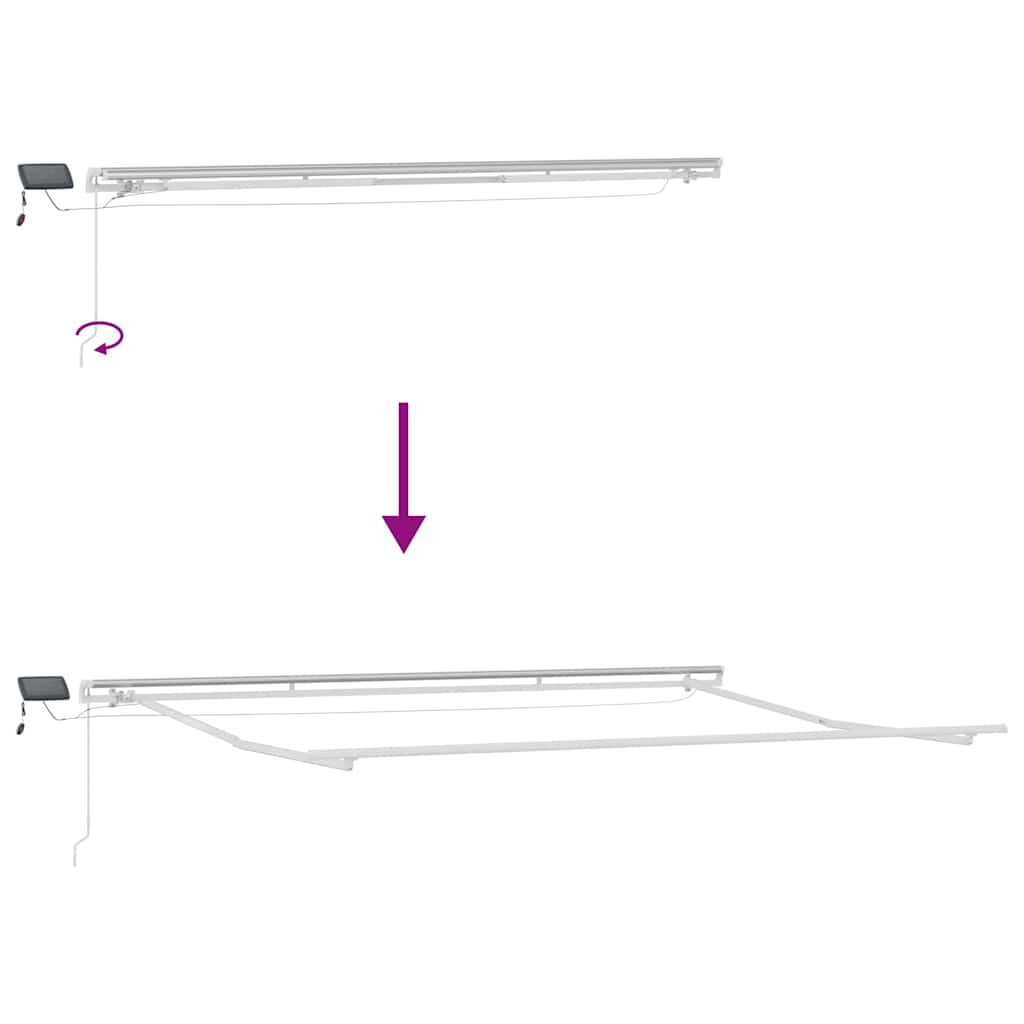 Manual Retractable Awning, Anthracite/White, 500x300cm