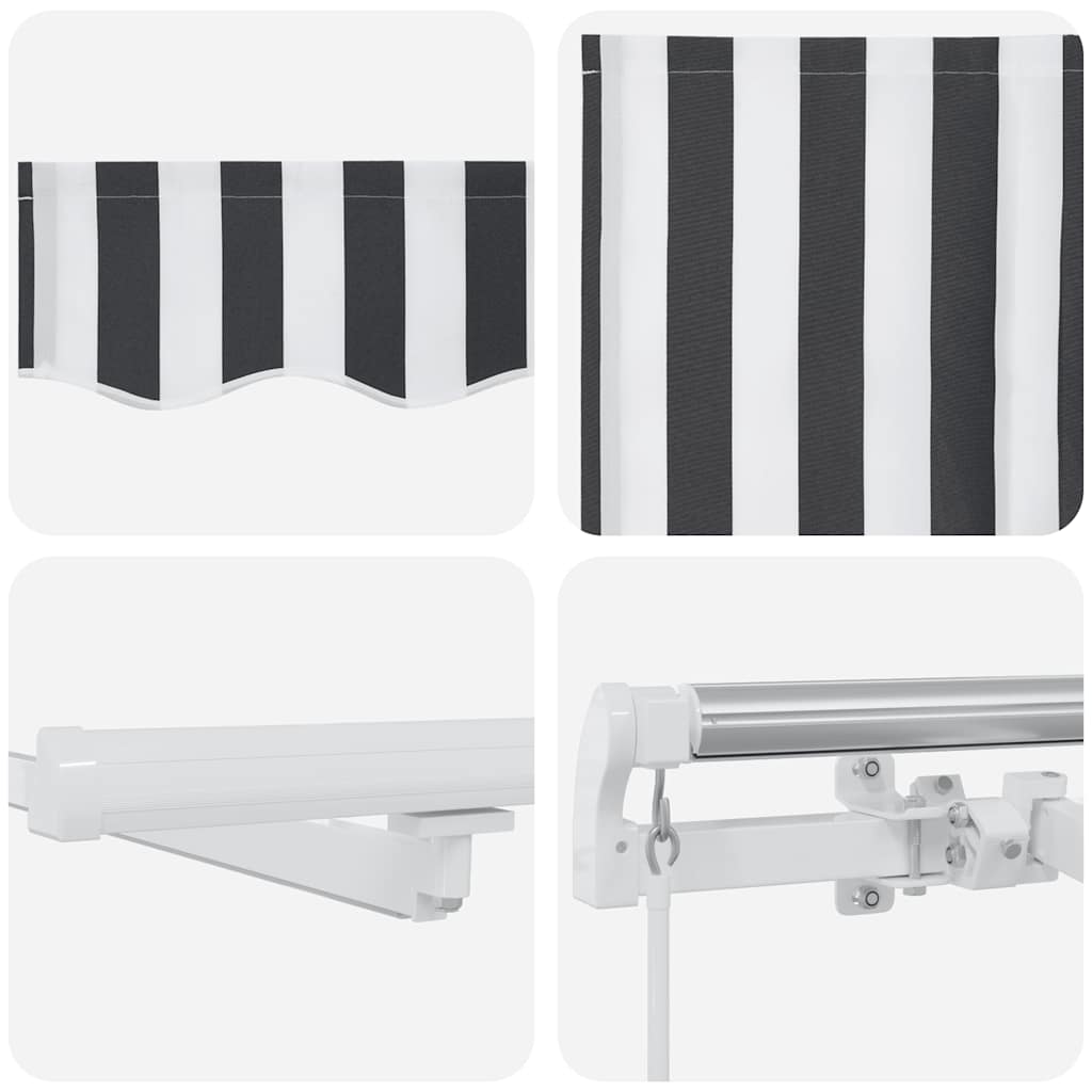 Manual Retractable Awning, Anthracite/White, 500x300cm