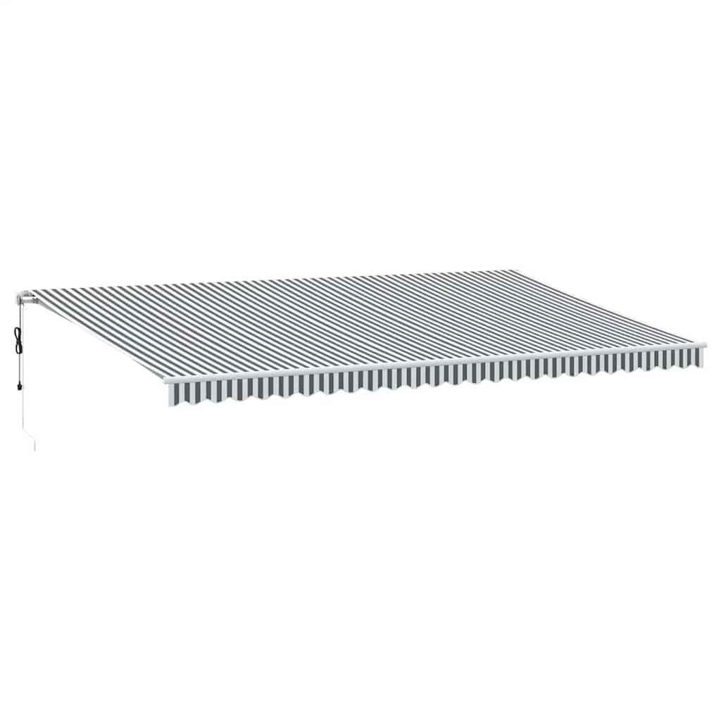 Automatinė ištraukiama markizė su LED, antracito ir baltos spalvos, 600x300 cm