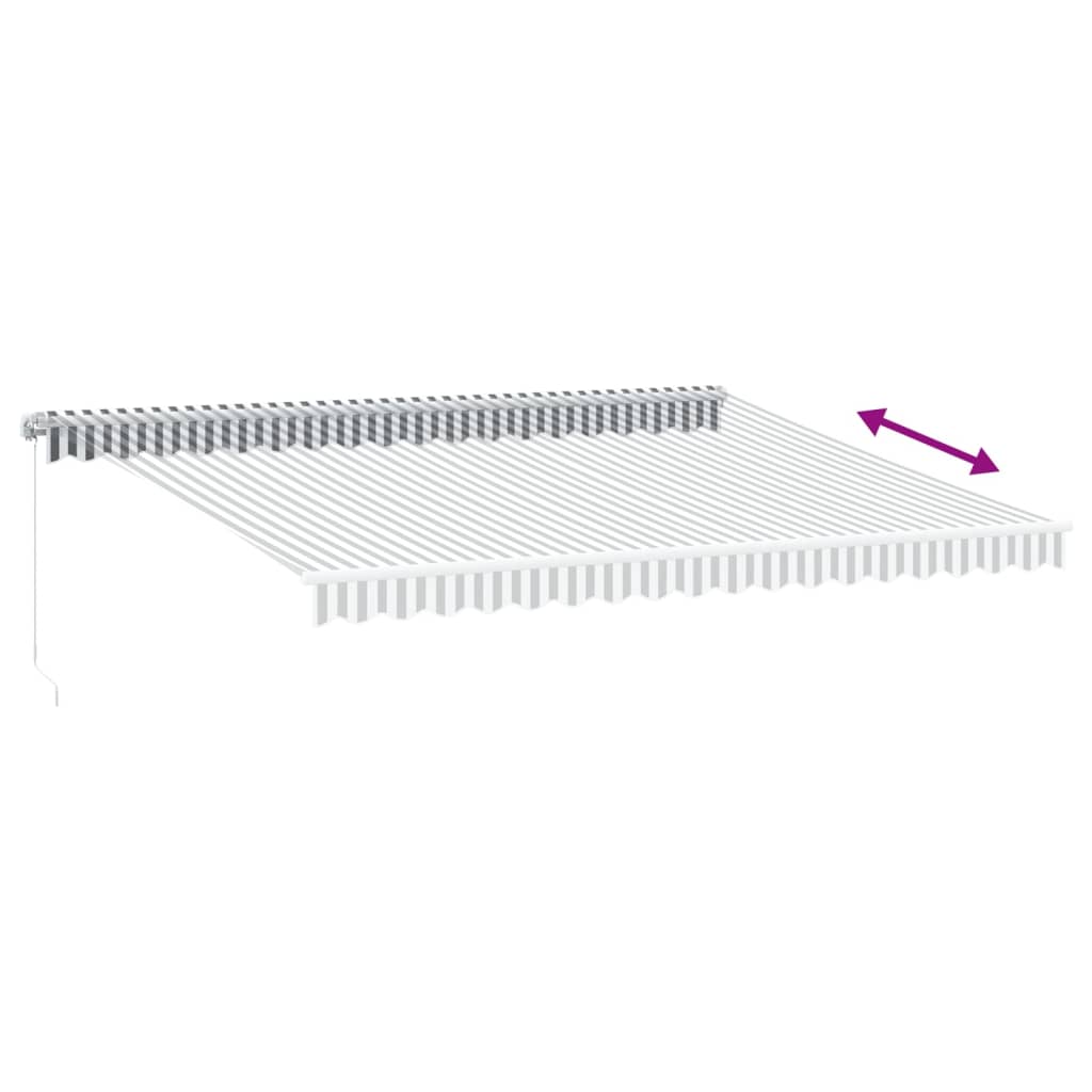 Manual Retractable Awning, Anthracite/White, 450x350cm