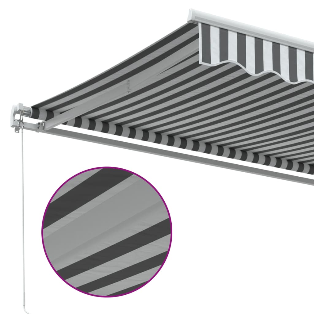 Manual Retractable Awning, Anthracite/White, 450x350cm