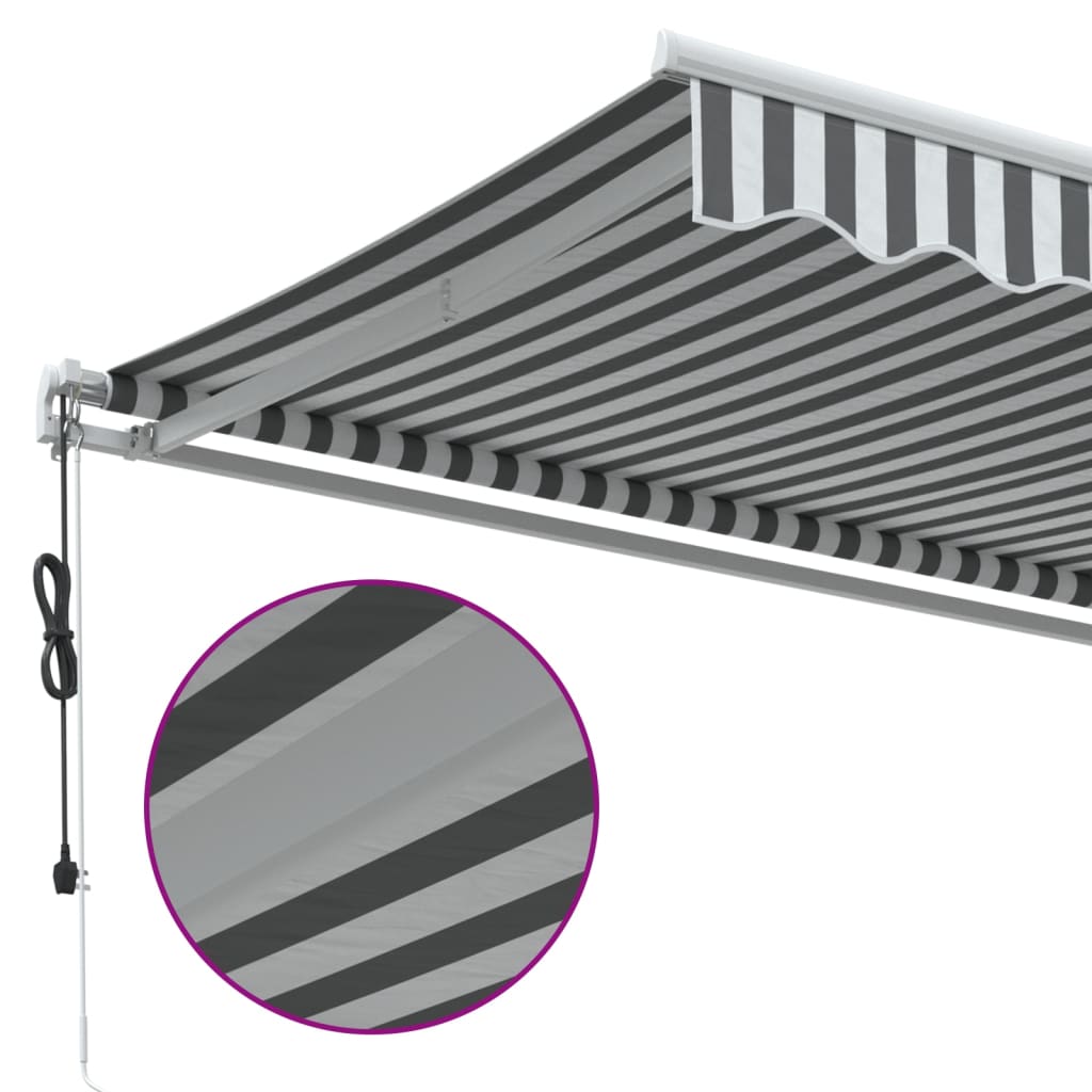 Automatinė ištraukiama markizė, antracito ir balta, 500x350cm