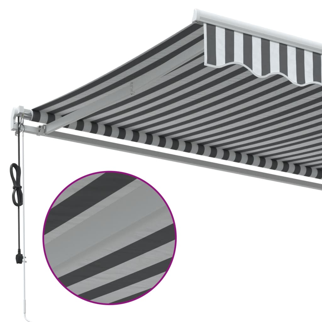 Automatinė ištraukiama markizė, antracito ir balta, 600x350cm