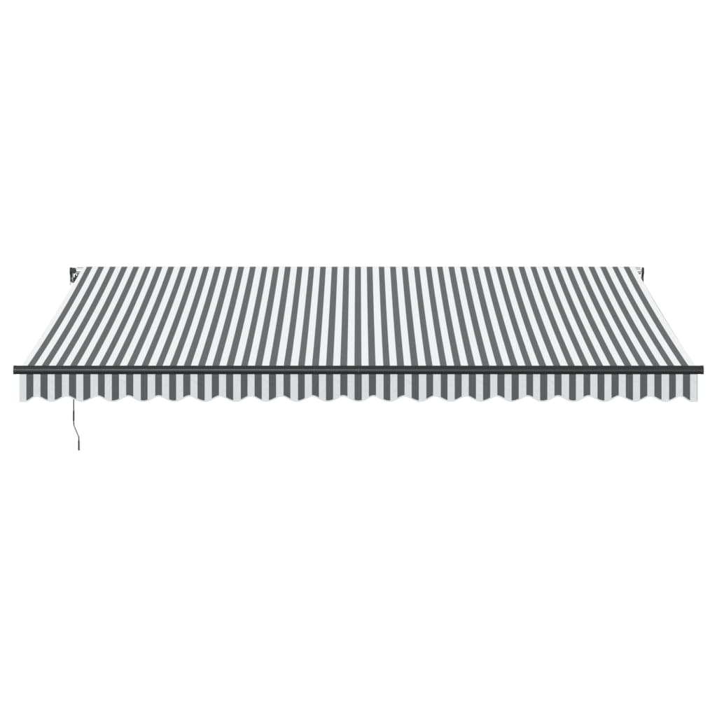 Manually Retractable Awning, Anthracite/White, 500x350cm