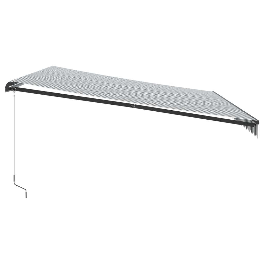 Manually Retractable Awning, Anthracite/White, 500x350cm