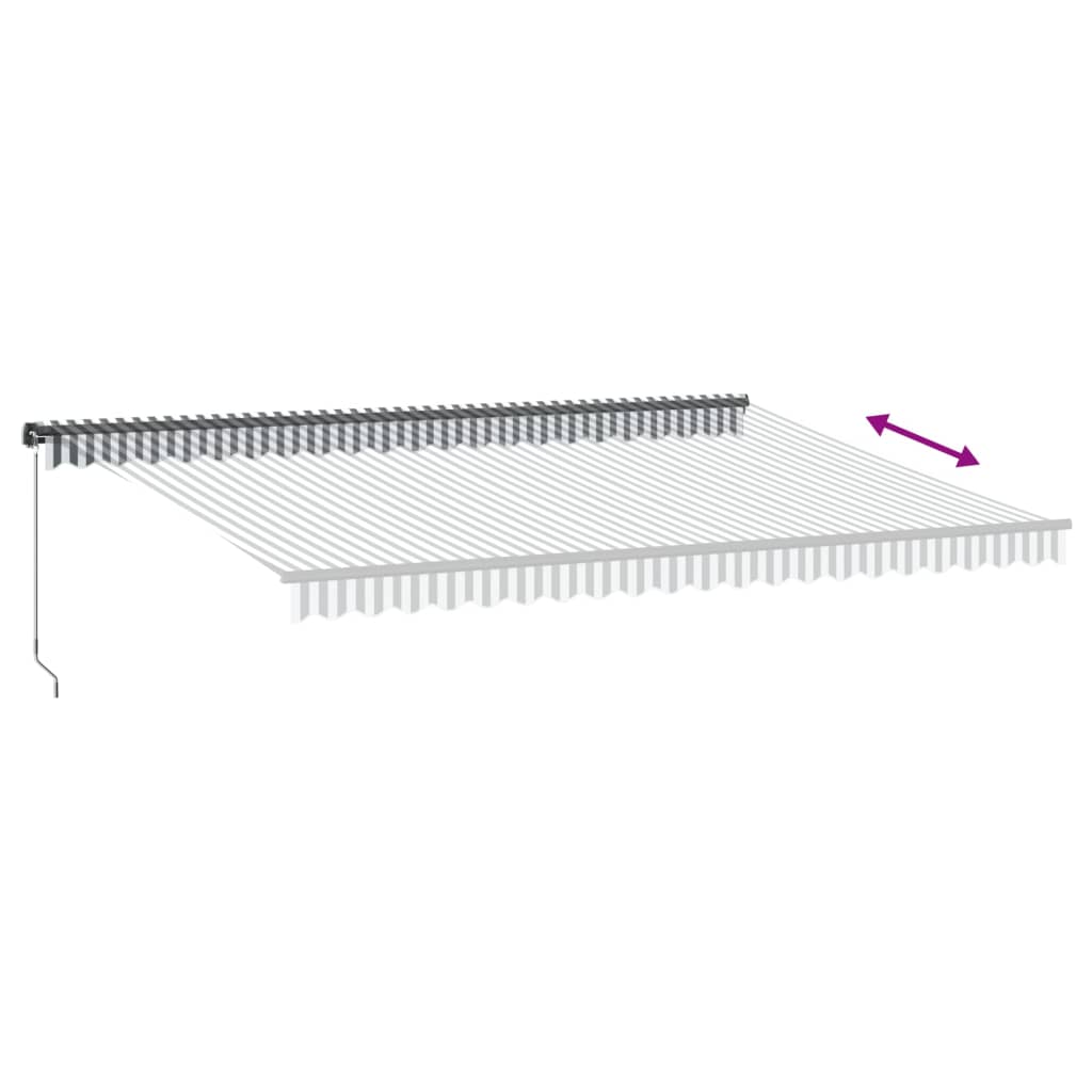 Manually Retractable Awning, Anthracite/White, 500x350cm